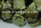 CPS21 15.5 inches 15*15mm rhombic green peacock stone beads wholesale