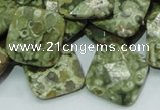 CPS75 15.5 inches 20*20mm faceted rhombic green peacock stone beads