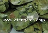 CPS82 15.5 inches 22*30mm faceted rectangle green peacock stone beads