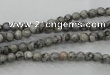 CPT101 15.5 inches 4mm round grey picture jasper beads