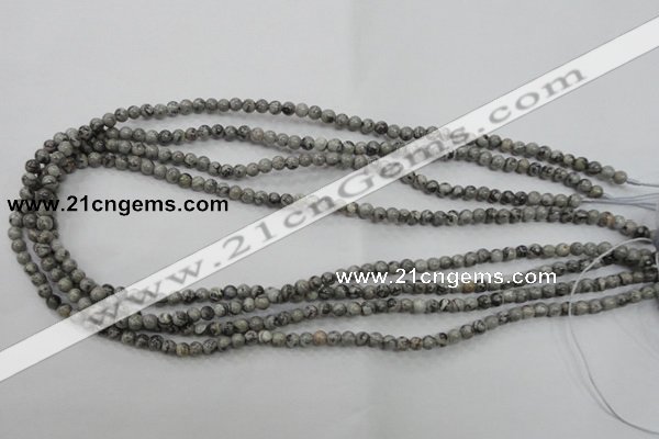 CPT101 15.5 inches 4mm round grey picture jasper beads