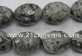 CPT123 15.5 inches 16*20mm faceted rice grey picture jasper beads