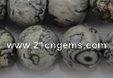 CPT190 15.5 inches 14mm round grey picture jasper beads wholesale