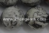 CPT192 15.5 inches 18mm round grey picture jasper beads wholesale