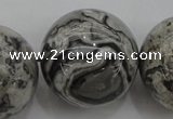 CPT193 15.5 inches 20mm round grey picture jasper beads wholesale