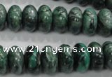 CPT200 15.5 inches 8*14mm rondelle green picture jasper beads