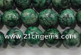 CPT207 15.5 inches 12mm round green picture jasper beads