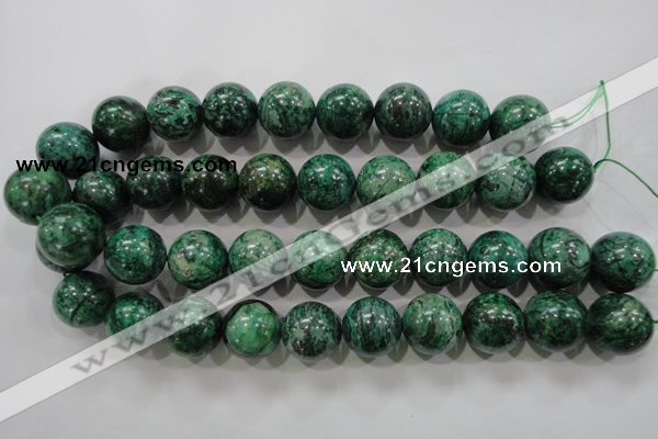 CPT211 15.5 inches 20mm round green picture jasper beads