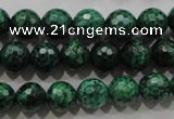 CPT215 15.5 inches 10mm faceted round green picture jasper beads