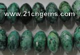 CPT225 15.5 inches 9*16mm faceted rondelle green picture jasper beads