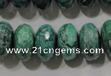 CPT226 15.5 inches 10*18mm faceted rondelle green picture jasper beads