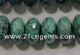 CPT226 15.5 inches 10*18mm faceted rondelle green picture jasper beads