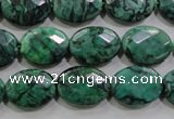 CPT238 15.5 inches 12*16mm faceted oval green picture jasper beads