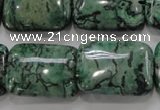 CPT250 15.5 inches 18*25mm rectangle green picture jasper beads