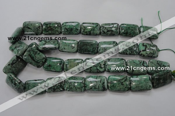 CPT250 15.5 inches 18*25mm rectangle green picture jasper beads