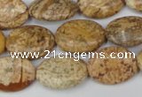 CPT251 15.5 inches 13*18mm oval picture jasper beads wholesale