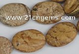 CPT252 15.5 inches 15*20mm oval picture jasper beads wholesale