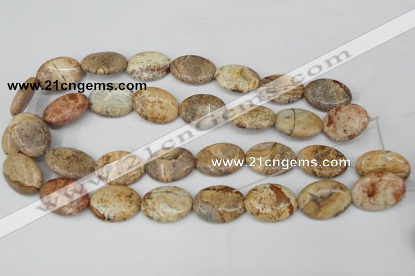 CPT253 15.5 inches 18*25mm oval picture jasper beads wholesale