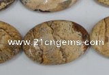 CPT254 15.5 inches 20*30mm oval picture jasper beads wholesale