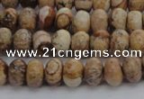 CPT270 15.5 inches 5*8mm rondelle picture jasper beads wholesale