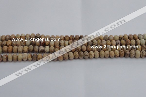 CPT270 15.5 inches 5*8mm rondelle picture jasper beads wholesale