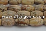 CPT272 15.5 inches 8*12mm rice picture jasper beads wholesale