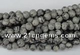 CPT351 15.5 inches 4mm round grey picture jasper beads wholesale