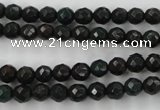 CPT401 15.5 inches 6mm faceted round green picture jasper beads