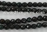 CPT401 15.5 inches 6mm faceted round green picture jasper beads