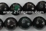 CPT406 15.5 inches 16mm faceted round green picture jasper beads