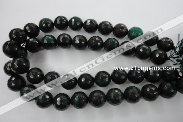 CPT407 15.5 inches 18mm faceted round green picture jasper beads