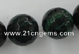 CPT408 15.5 inches 20mm faceted round green picture jasper beads