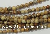 CPT450 15.5 inches 4mm round picture jasper beads wholesale