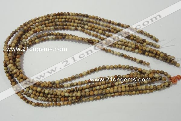 CPT450 15.5 inches 4mm round picture jasper beads wholesale