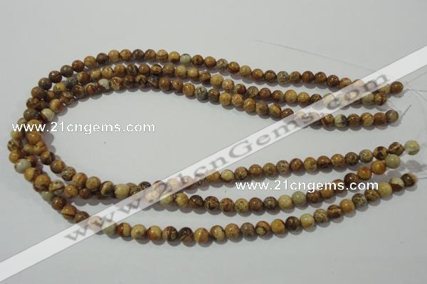 CPT451 15.5 inches 6mm round picture jasper beads wholesale