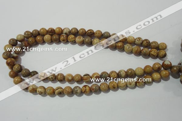 CPT452 15.5 inches 8mm round picture jasper beads wholesale