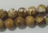 CPT454 15.5 inches 12mm round picture jasper beads wholesale