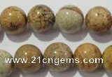 CPT456 15.5 inches 16mm round picture jasper beads wholesale