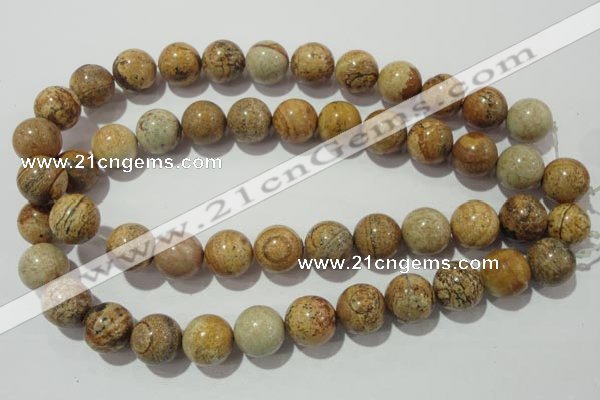 CPT457 15.5 inches 18mm round picture jasper beads wholesale