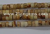 CPT461 15.5 inches 2*4mm heishi picture jasper beads wholesale