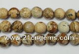 CPT502 15.5 inches 8mm faceted round picture jasper beads wholesale