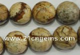 CPT506 15.5 inches 16mm faceted round picture jasper beads wholesale