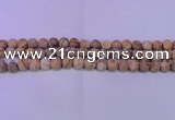 CPT521 15.5 inches 6mm round matte picture jasper beads