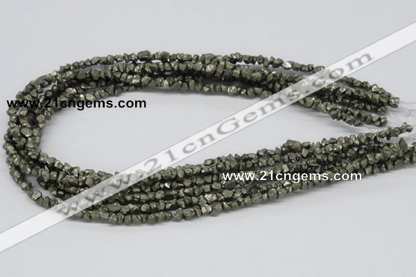 CPY01 16 inches 6mm nugget pyrite gemstone chip beads wholesale