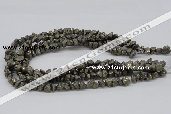 CPY02 16 inches 10mm nugget pyrite gemstone chip beads wholesale