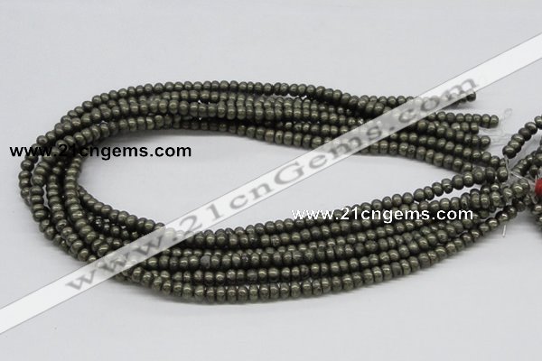 CPY08 16 inches 3*6mm rondelle pyrite gemstone beads wholesale