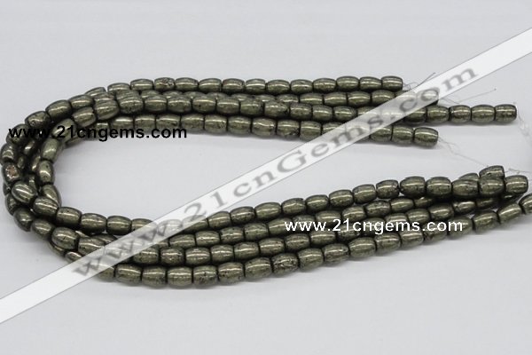 CPY09 16 inches 8*10mm drum-shaped pyrite gemstone beads wholesale