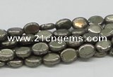 CPY11 16 inches 6*8mm oval pyrite gemstone beads wholesale