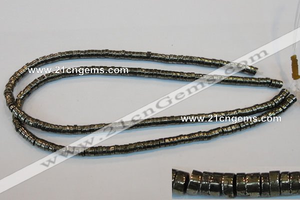 CPY115 15.5 inches 3*6mm heishi pyrite gemstone beads wholesale