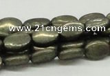 CPY12 16 inches 10*14mm oval pyrite gemstone beads wholesale